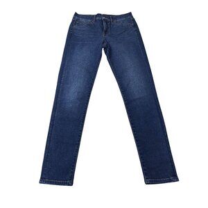 Skinny Mid Rise Jeans 4R By Express - Dark Blue Denim